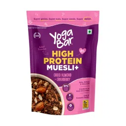 Nutrabay Gold Vital Whey Protein for Beginners 1kg, Belgian Chocolate & Yogabar High Protein Muesli, Choco Almond & Cranberry 850 g image 5