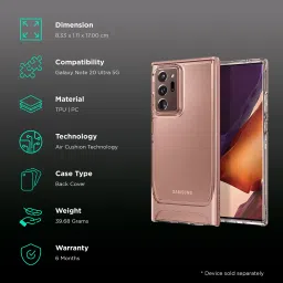 spigen Neo Hybrid Crystal TPU & PC Back Case For Galaxy Note 20 Ultra 5G (Air Cushion Technology, ACS01577, Bronze) image 2