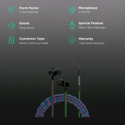 CROSSLOOP Pro Series CSLE013-E Wired Earphone with Mic (In Ear, Blue & Pink) image 2