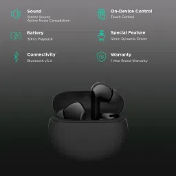 Redmi Buds 5A TWS Earbuds with Active Noise Cancellation (IPX4 Sweat Resistant, 10 Mins Quick Charge, Black) image 2