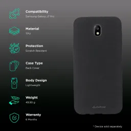 stuffcool Sable Sandy TPU Back Cover for Samsung Galaxy J7 Pro (Camera Protection, Black) image 2