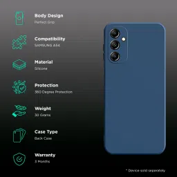 inbase in base S-A54 Silicone Back Cover for Samsung A54 (Camera Protection, Blue) image 2