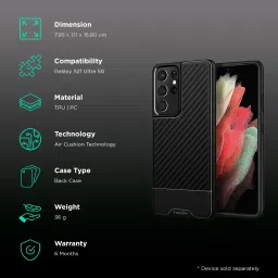 spigen Core Armor TPU Back Cover for SAMSUNG Galaxy S21 Ultra 5G (Wireless Charging Compatible, Matte Black) image 2