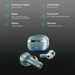 boAt Nirvana Ion TWS Earbuds with Active Noise Cancellation (IPX4 Water Resistant, ASAP Charging, Blazing Comet) image 2