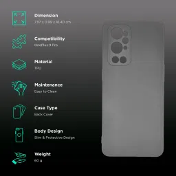 soundREVO C019P TPU Back Cover for OnePlus 9 Pro (Camera Protection,, Grey) image 2