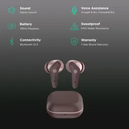 noise Buds VS102 Neo TWS Earbuds with Environmental Noise Cancellation (IPX5 Water Resistant, Instacharge, Deep Wine) image 2
