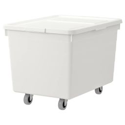 ikea sockerbit Box with castors and lid, white, 38x51x37 cm-picture-11