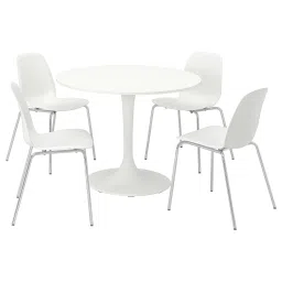ikea docksta / lidås Table and 4 chairs, white white/white chrome-plated, 103 cm image 1