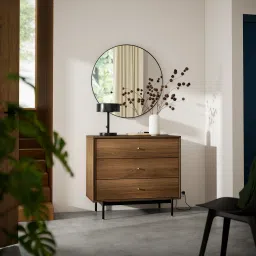 ikea rådmansö Chest of 3 drawers, brown walnut effect, 90x48x81 cm image 4