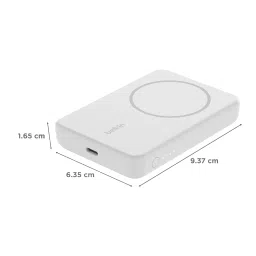 belkin BoostCharge 5000 mAh 10W Fast Charging Power Bank (1 Type C Port, Wireless Charging, White) image 2