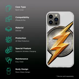 Macmerise Flash Storm Silicone Back Cover for Apple iPhone 14 Pro (Supports Wireless Charging, Multi Color) image 2