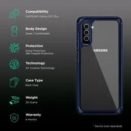 Inbase Geo Armor Back Cover for SAMSUNG Galaxy S23+ (Air Cushion Technology, Dark Blue) image 2