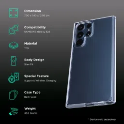 Quix TPU Back Cover for SAMSUNG Galaxy S22 (Wireless Charging Support, Crystal Clear) image 2