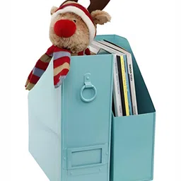 Living With Elan Aqua Blue 2 Pieces Reusable Metal Magazine Organiser-picture-33