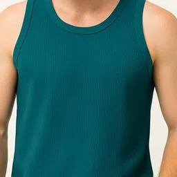 Organic Chics Pack Of 2 Textured Tanks WaffleVest-Beige/Blue_S image 4