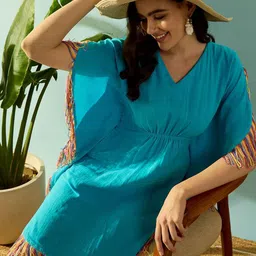 The Kaftan Company Women V-Neck Kaftan Dress image 5