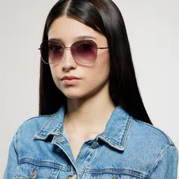 OPIUM Women Gold Butterfly UV Protected Lens Metal Sunglasses OP-10329-C02-57 image 4