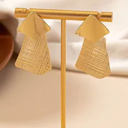 COLOUR OUR DREAMS Gold-Plated Diamond Shaped Drop Earrings image 2