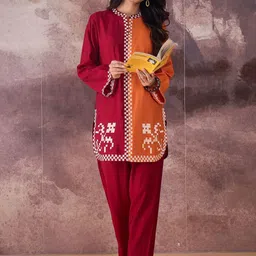 Indo Era Women Colourblocked Regular Thread Work Kurta with Trousers-picture-22