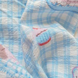 JC HOME Blue & Brown Printed 140 TC Queen Bedsheet Set 2 m x 2.3 m image 4