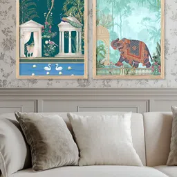 Kotart Brown & Green 2 Pieces Wooden Abstract Wall Arts image 2