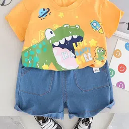 StyleCast x Revolte Boys Pure Cotton Printed T-shirt With Shorts-picture-26