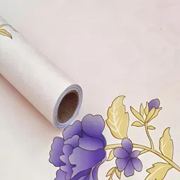 ANNA CREATIONS Pink & Purple Printed Self-Adhesive Waterproof Wallpaper-picture-32