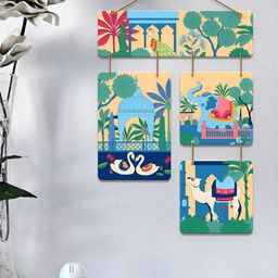 ArtVibes Blue & Green Madhubani Art Home Decorative Wall Hanging-picture-18