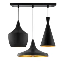 KINIS Modern and Unique Style Black & Gold-Toned Aluminium Quirky Ceiling Lamp image 4