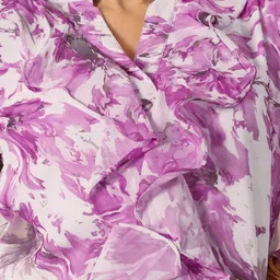 Tilton Women Floral Printed Mandarin Collar Regular Fit Top image 4