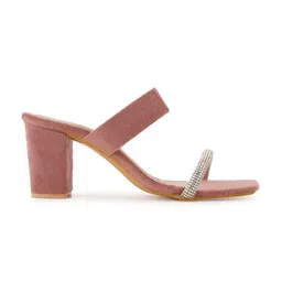 DressBerry Velvet Party Block Mules image 2