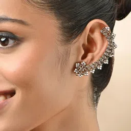 Fida Gold Plated Artificial Stones Studded And Pearls Beaded Ear Cuff-picture-16