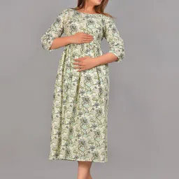 TEESHA Women Floral Printed Fit & Flare Midi Dress-image-9