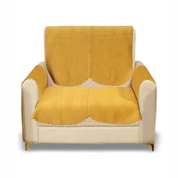 Fashion Throw Yellow Velvet 4 Piece Sofa Cover With Arms-image-20