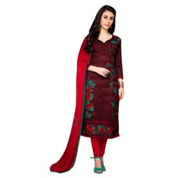 Maroosh Floral Embroidered Unstitched Dress Material-picture-35