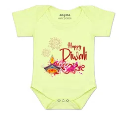 Arvesa Kids-Unisex Yellow Cotton Rompers-picture-25