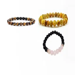 Divine souvenirs Unisex Set Of 3 Artificial Beaded Elasticated Bracelet-picture-55