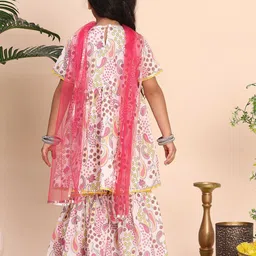 Cutiekins Girls Paisley Printed A-Line Kurta with Sharara & Dupatta image 5