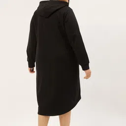 theRebelinme Women Plus Size Hooded A-Line Midi Dress image 4