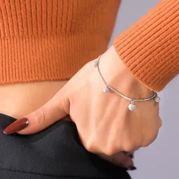 TOUCH925 Women Silver Cubic Zirconia Link Bracelet image 5