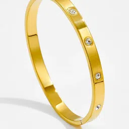 VAGHBHATT Gold Alloy Cuff Bracelet image 1