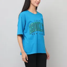 ONE SKY Women Typography Printed Drop-Shoulder Sleeves 1 T-shirt image 4