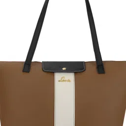 Lavie Colourblocked Oversized Structured Tote Bag With Applique image 4