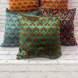pink parrot Pinkparot Artsilk 12x12 inch cushion cover set of 5 pcs-picture-17