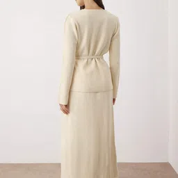 Trendyol Knitted Round Neck Long Sleeves Sweater With Skirt & Bow Belt image 5
