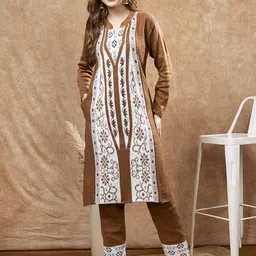 TYSORT Women Printed Calf Length Regular A-Line Kurta with Palazzos-image-27