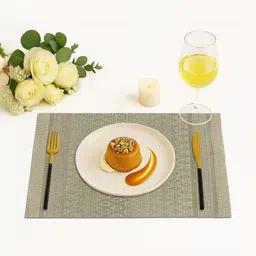 LUXEHOME INTERNATIONAL Grey 4 Pieces Textured Heat-Resistant & Anti-Skid Table Placemats image 3