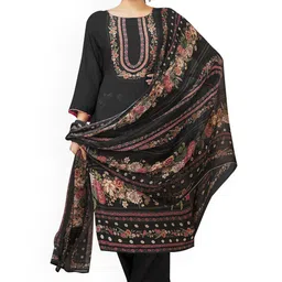 DRAVINAM Trends Embroidered Pure Cotton Unstitched Dress Material-picture-30