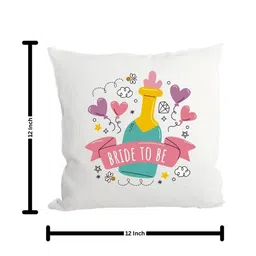 Loops n knots White & Pink Bride To Be Printed Pre-Filled Cushion image 2