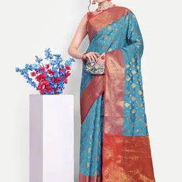 jayant creation Ethnic Motifs Woven Design Zari Banarasi Saree-image-57